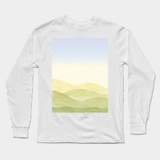 Minimalist landscape pixel sky Long Sleeve T-Shirt